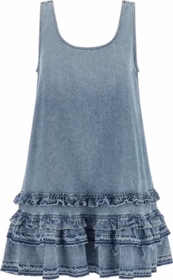 Blue Organic Cotton Short Dress