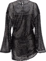 Black Polyester Short Dress 2