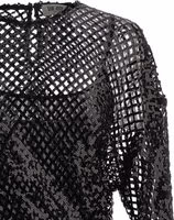 Black Polyester Short Dress 3