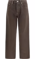 Brown Cotton Relaxed Fit Jeans 1
