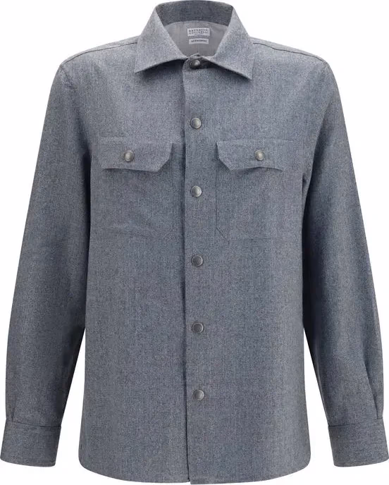 Gray Wool Oves Aries Dress Shirt