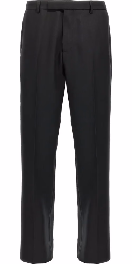 Black Polyester Casual Pants