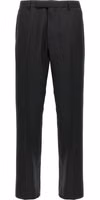 Black Polyester Casual Pants 1