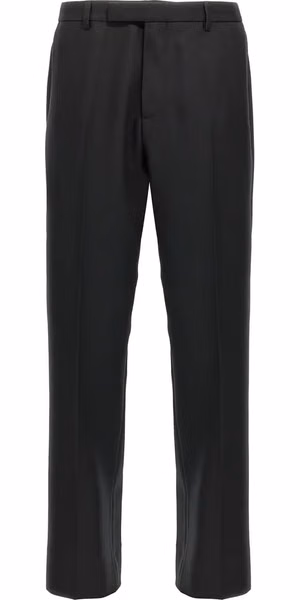Black Polyester Casual Pants