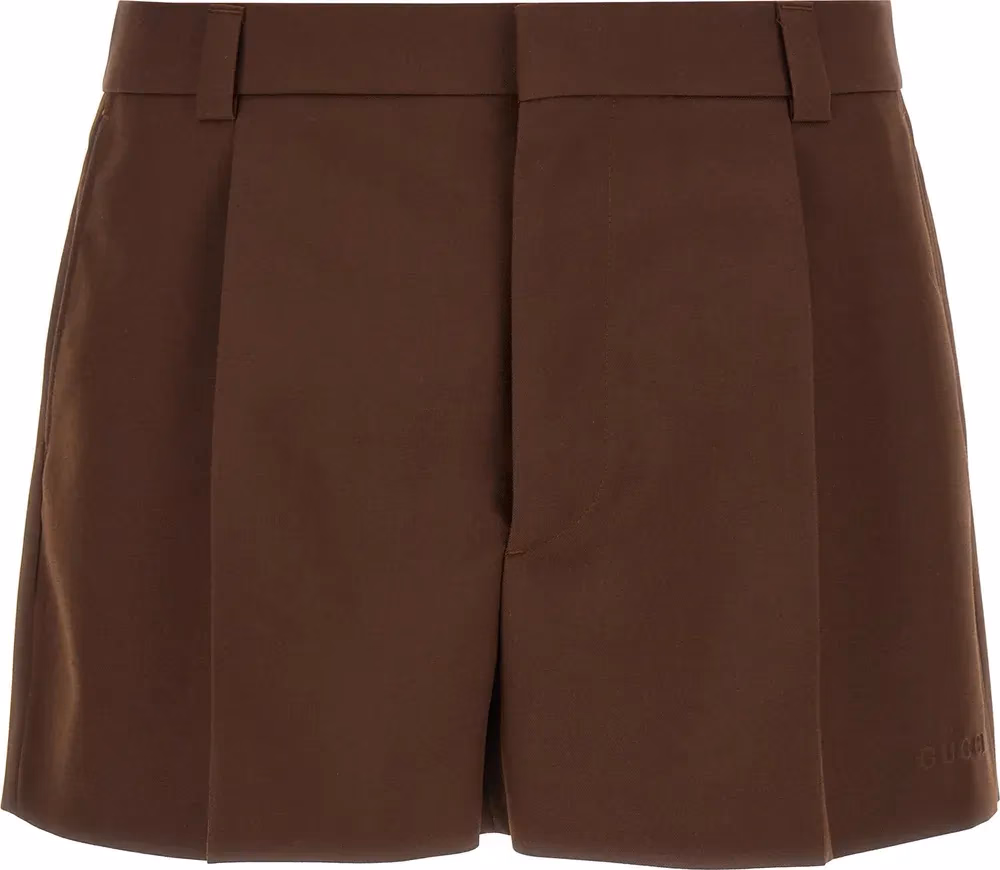 Brown Wool Bermuda Shorts