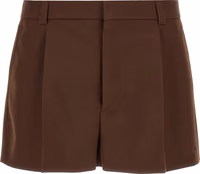 Brown Wool Bermuda Shorts 1