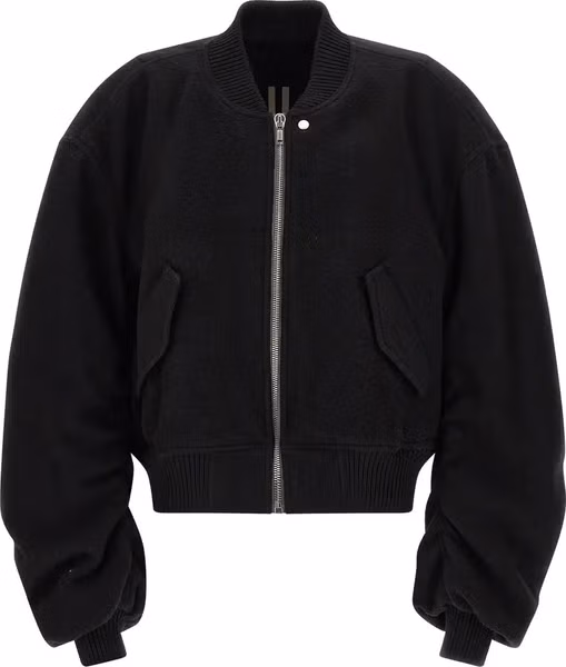 Black Virgin Wool Bomber
