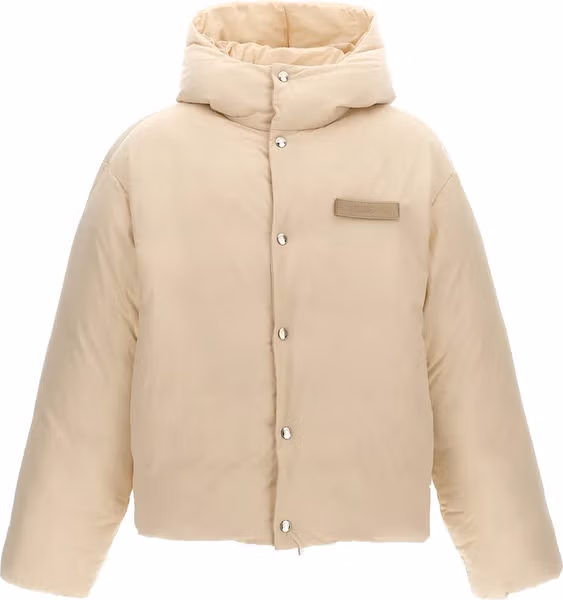 White Polyamide Full-Length Jacket