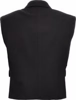 Black Silk Sleeveless Jacket 2