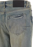 Blue Cotton Flared Jeans 4