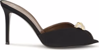 Black Calf Leather Bos Taurus Stiletto Heel Sandals 1