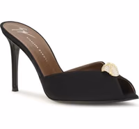 Black Calf Leather Bos Taurus Stiletto Heel Sandals 2