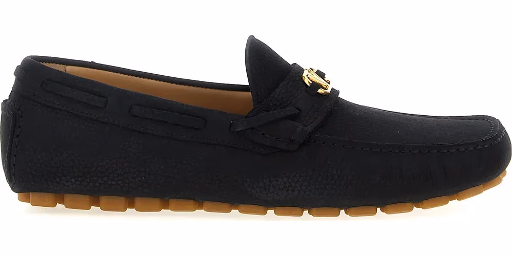 Black Calfskin Slip-On Loafers