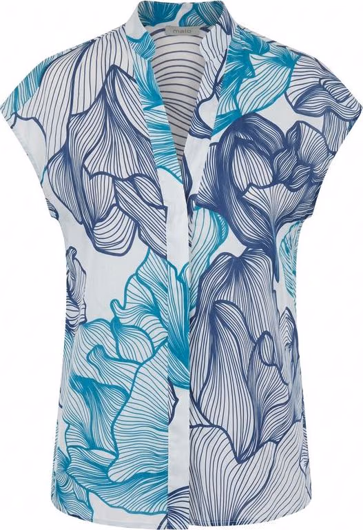Blue Cotton Women Shirt