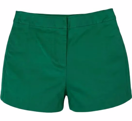 Green Cotton Womens Shorts