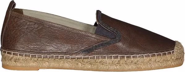 Brown Leather Espadrilles
