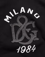 Black Cotton Milano1984 Print Hoodie Sweater 1