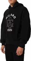 Black Cotton Milano1984 Print Hoodie Sweater 4