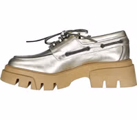 Gold Leather Platform Loafers 3