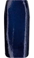 Blue Silk Midi Skirt 1
