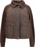 Brown Polyester Full-Length Jacket 1