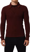 Burgundy Wool Button Down Cardigan Sweater 2