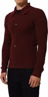 Burgundy Wool Button Down Cardigan Sweater 3