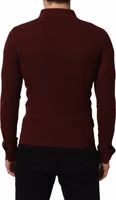 Burgundy Wool Button Down Cardigan Sweater 4