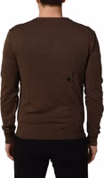 Brown Flax Buttoned V-neck Pullover Sweater 4