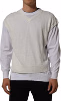 White Flax CrewNeck Layered Pullover Sweater 2