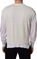 White Flax CrewNeck Layered Pullover Sweater 4
