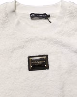 White LogoPlaque CrewNeck Sweatshirt Sweater 4
