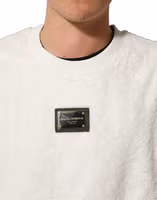 White LogoPlaque CrewNeck Sweatshirt Sweater 5