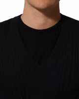 Black Silk Blend V-neck Pullover Men Sweater 2