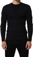 Black Silk Blend V-neck Pullover Men Sweater 3