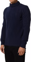 Blue Wool Knit Turtleneck Pullover Sweater 1