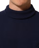 Blue Wool Knit Turtleneck Pullover Sweater 5