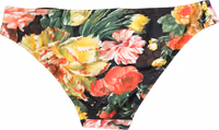 Black Nylon Floral Print Bikini Bottom Swimwear 3