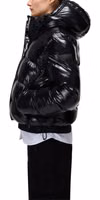 Black Recycled Polyester Full-Length Jacket 3