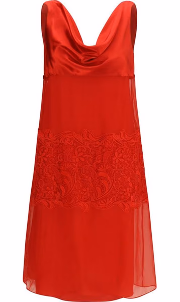 Red Silk Cocktail Dress