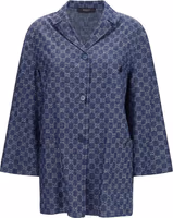 Blue Cotton Full-Length Jacket 1