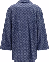 Blue Cotton Full-Length Jacket 2