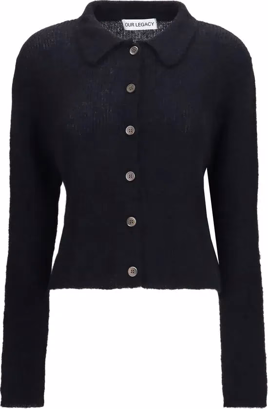Black Alpaca Vicugna Pacos Cardigan