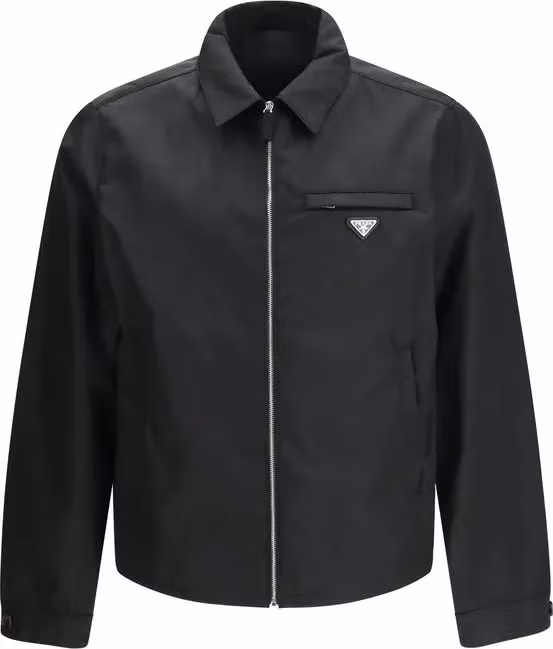 Black Recycled Polyamide Full-Length Jacket