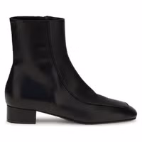 Black Calf Leather Bos Taurus Ankle Boots 1