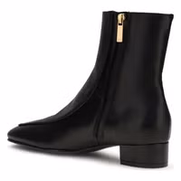 Black Calf Leather Bos Taurus Ankle Boots 3