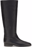 Black Calf Leather Bos Taurus Ankle Boots 1