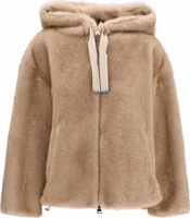 Beige Polyester Full-Length Jacket 1