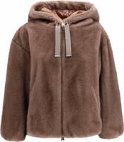 Brown Polyester Full-Length Jacket 1