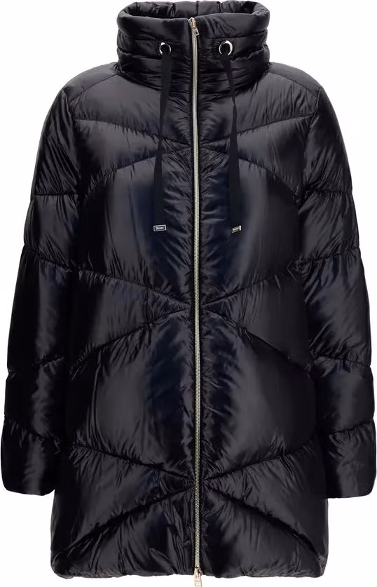 Black Polyamide Full-Length Jacket